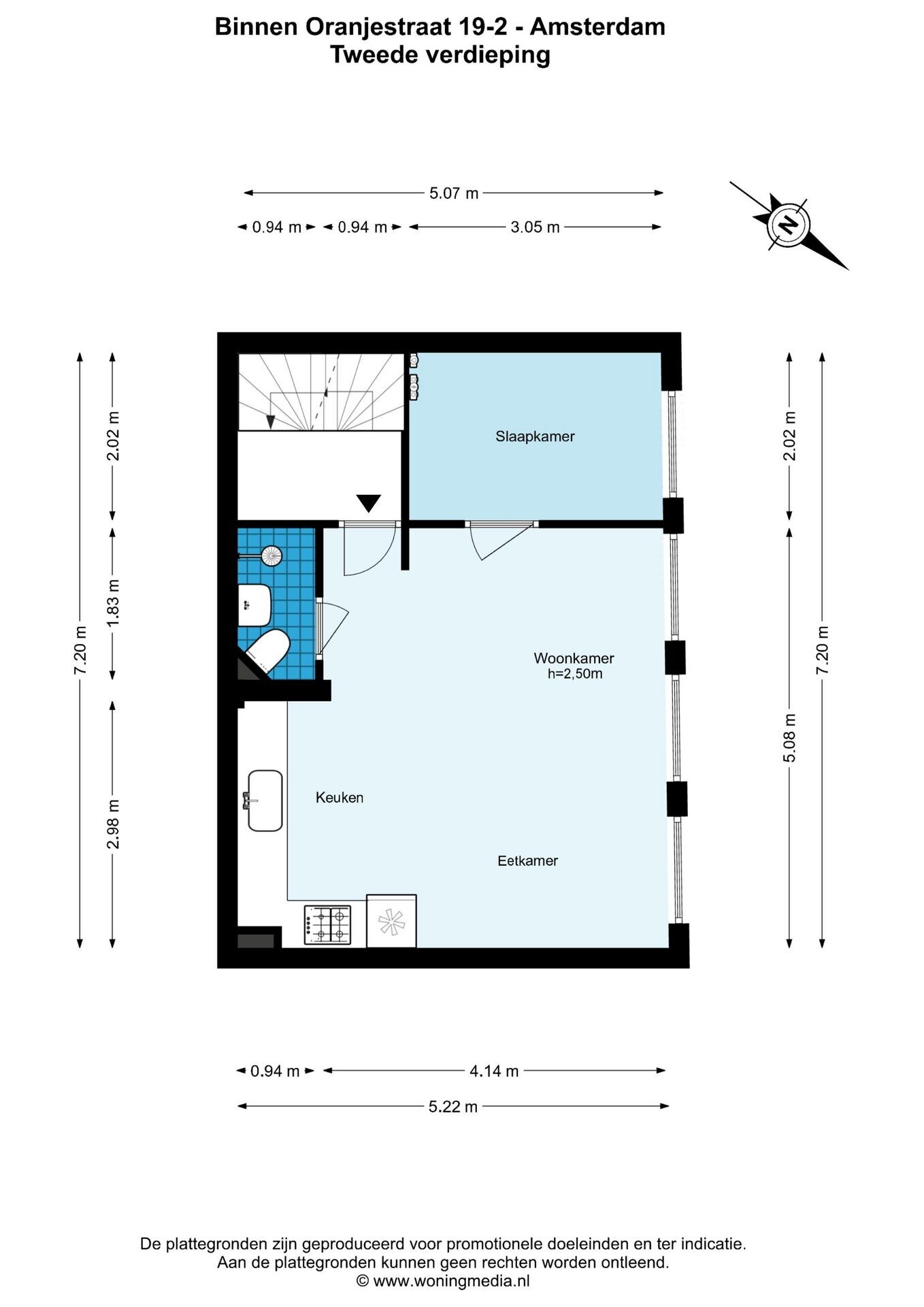 Studio te koop: Binnen Oranjestraat 19-2, Amsterdam