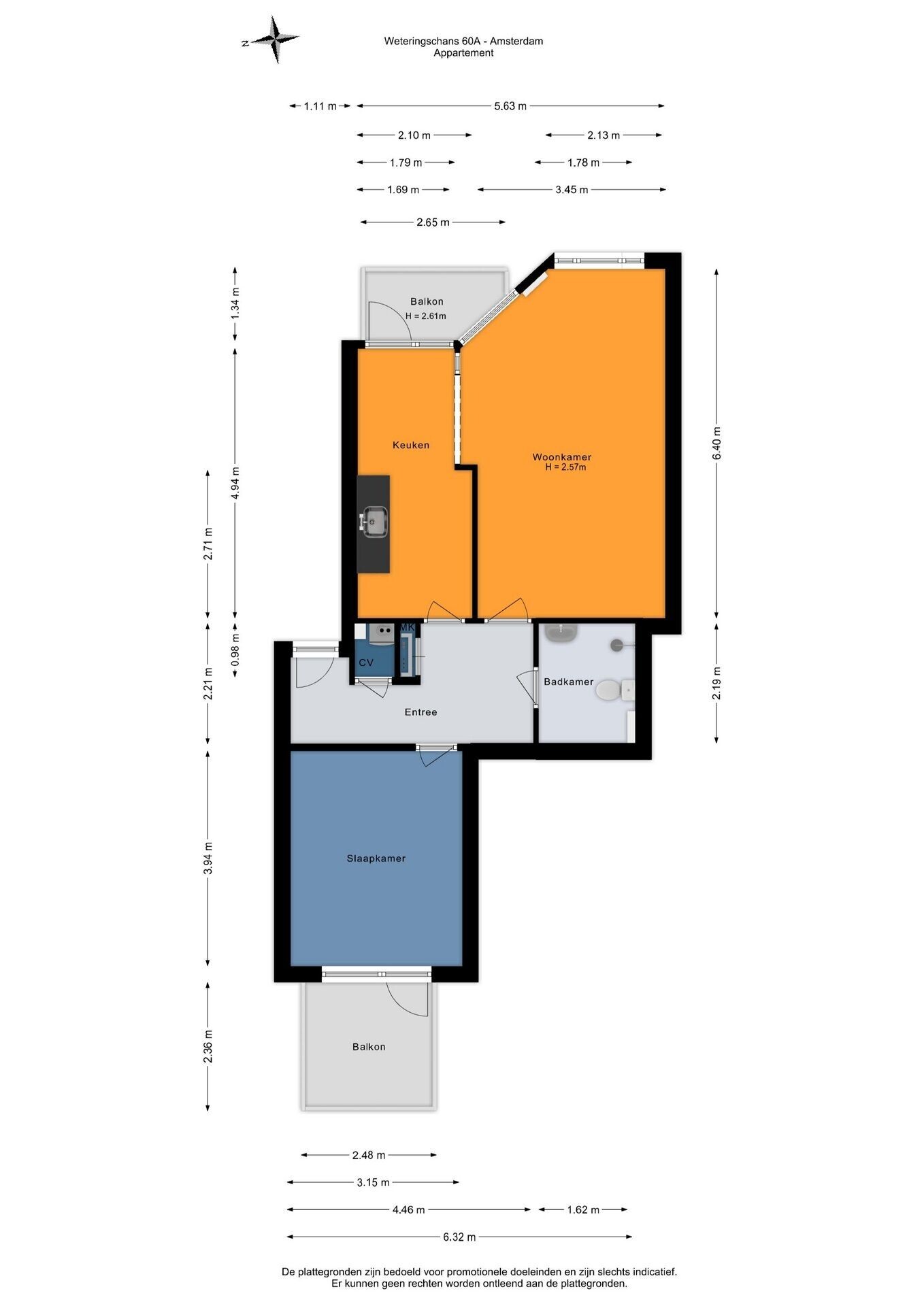 Appartement te koop: Weteringschans 60A, Amsterdam