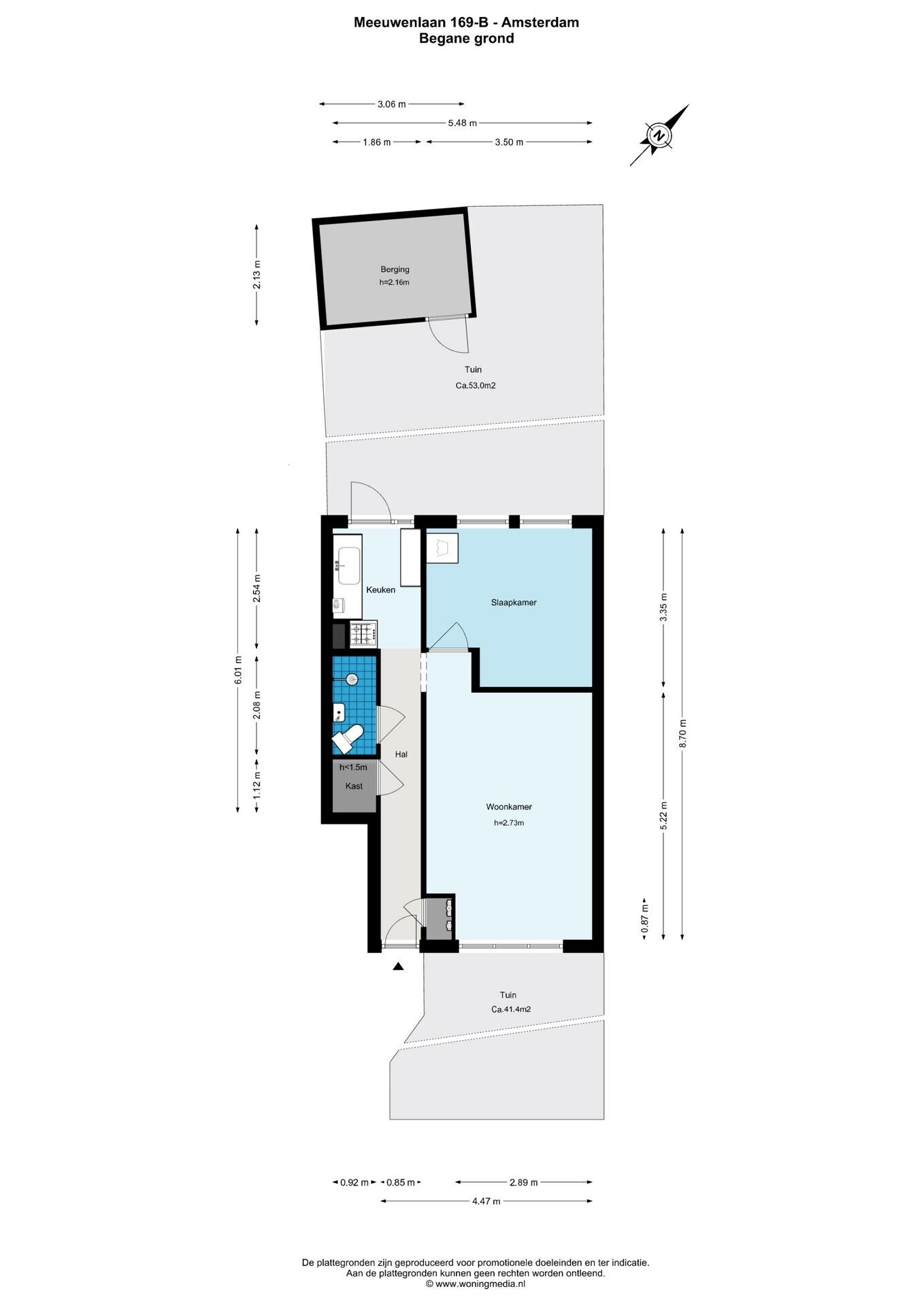 Studio te koop: Meeuwenlaan 169B, Amsterdam