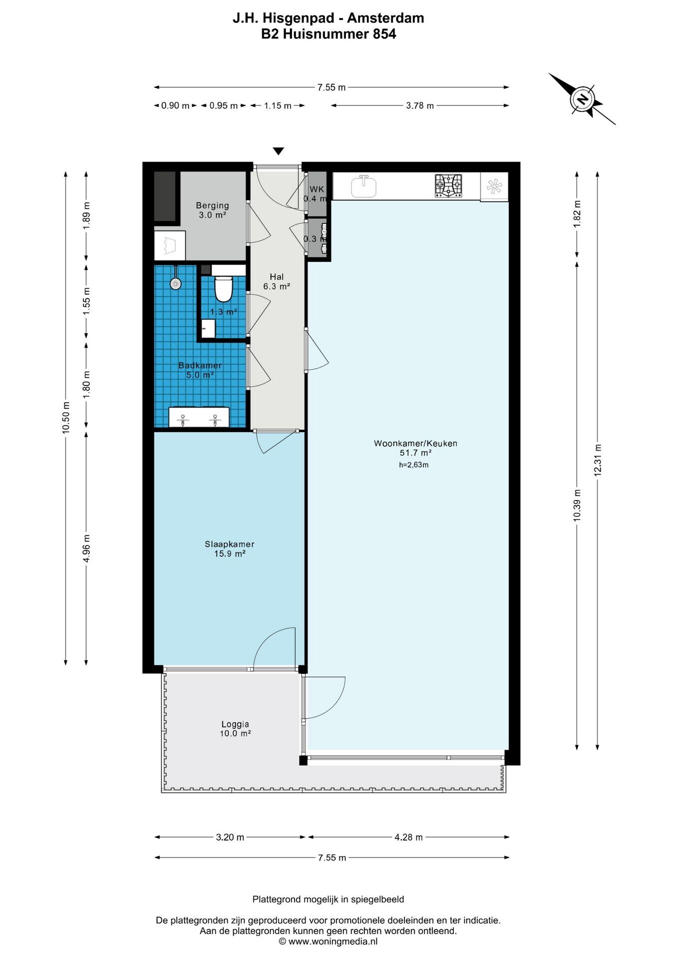 Appartement te huur: J.H. Hisgenpad 854, Amsterdam