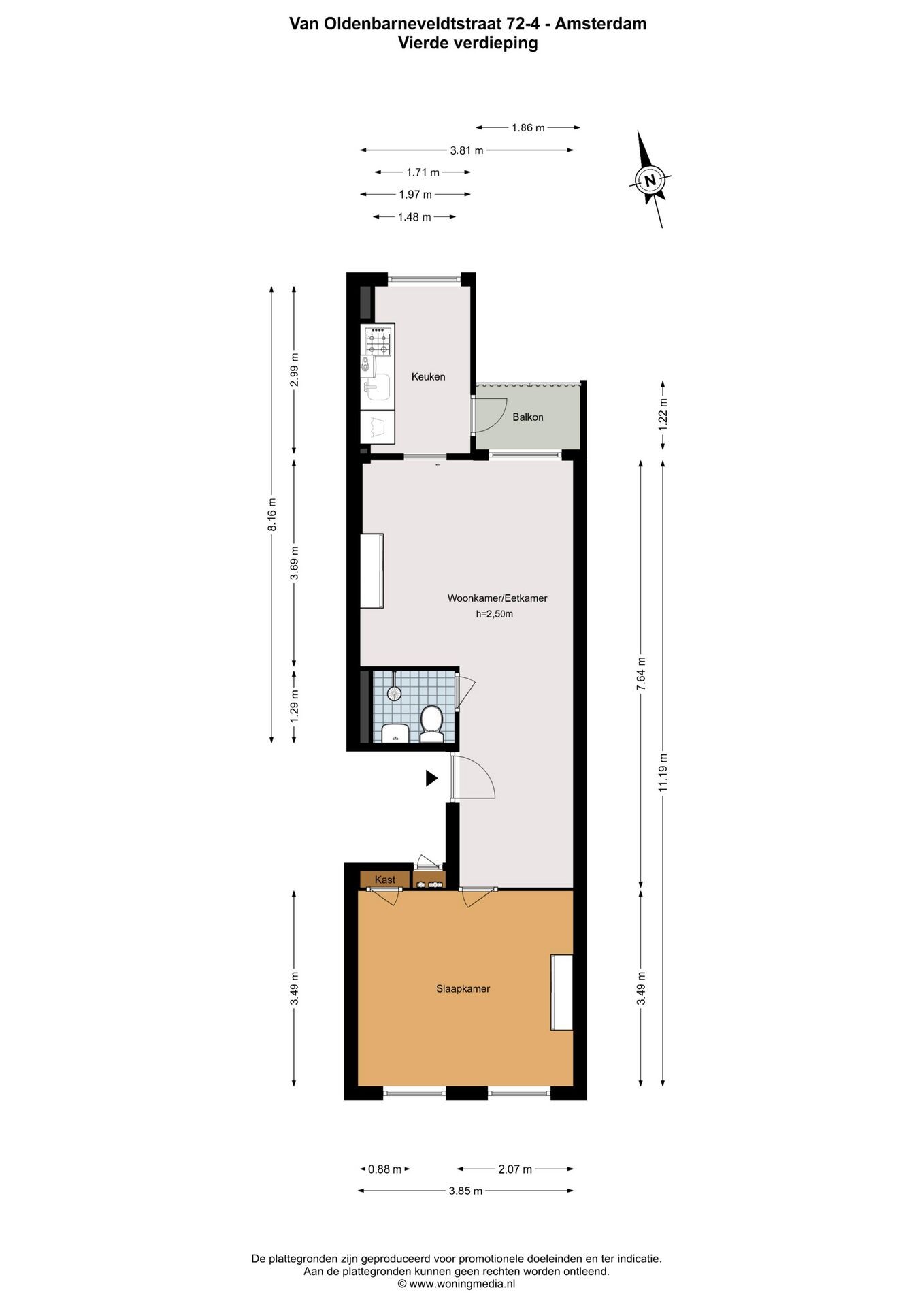Appartement te koop: Van Oldenbarneveldtstraat 72-4, Amsterdam