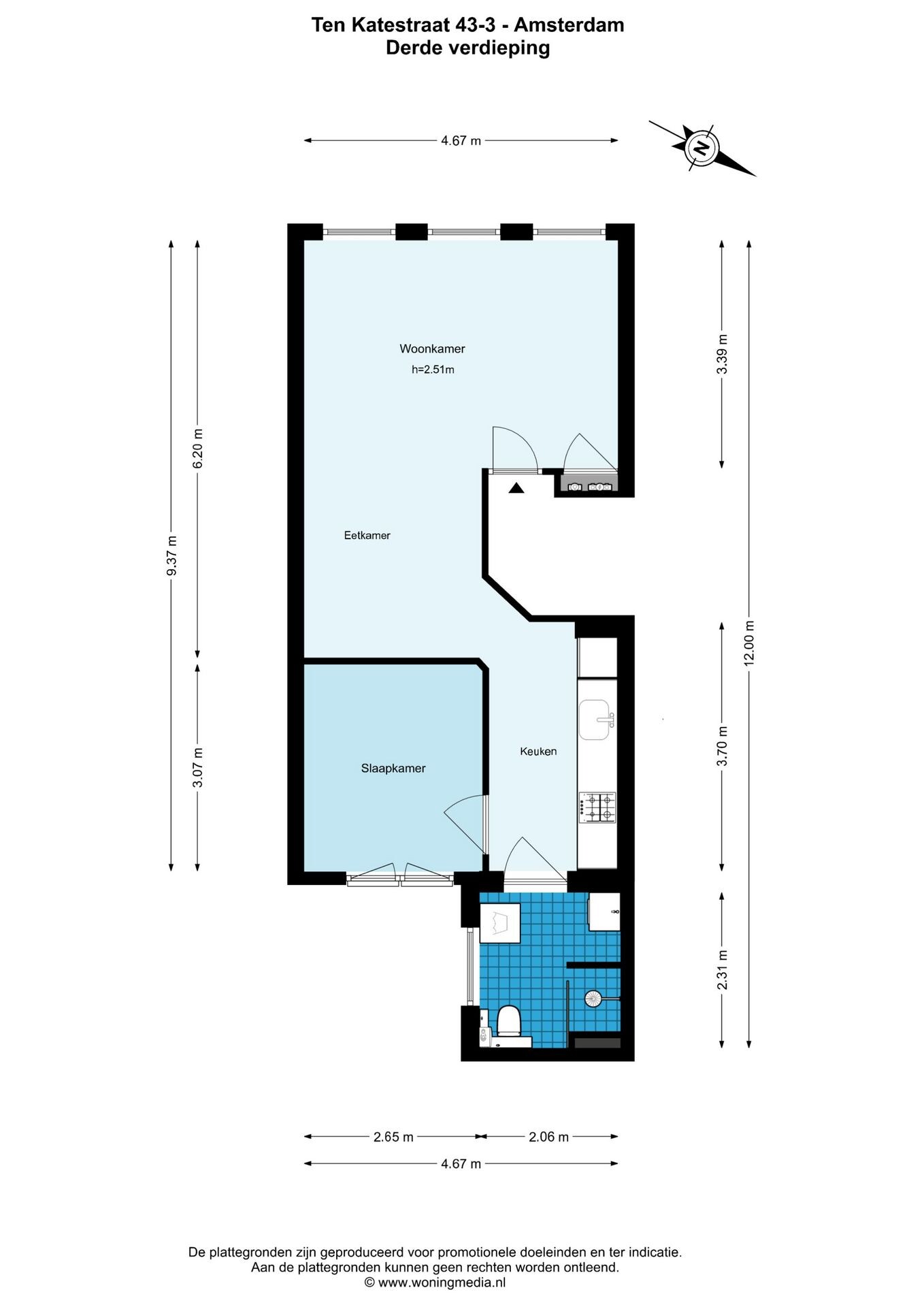 Appartement te koop: Ten Katestraat 43-3, Amsterdam