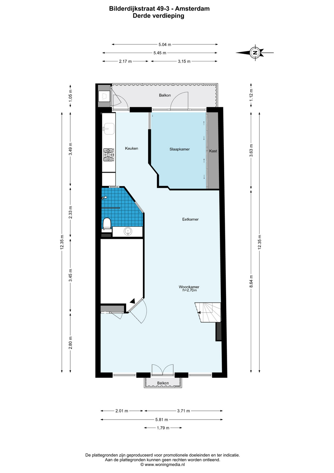 Appartement te koop: Bilderdijkstraat 49-3, Amsterdam