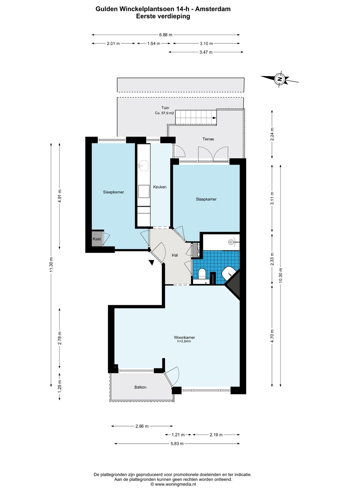 Appartement te koop: Gulden Winckelplantsoen 14H, Amsterdam