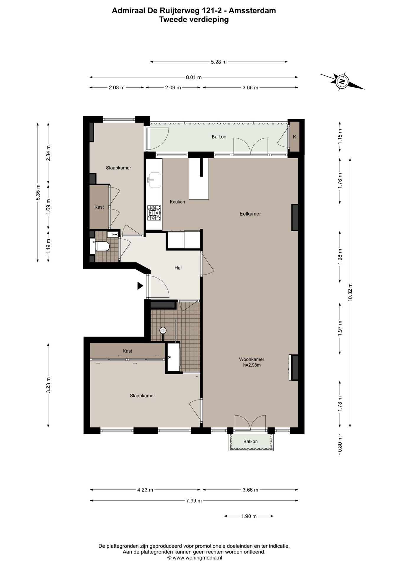 Appartement te koop: Admiraal De Ruijterweg 121-2, Amsterdam