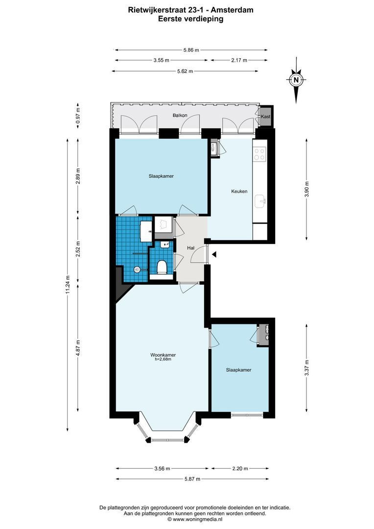 Appartement te koop: Rietwijkerstraat 23-1, Amsterdam