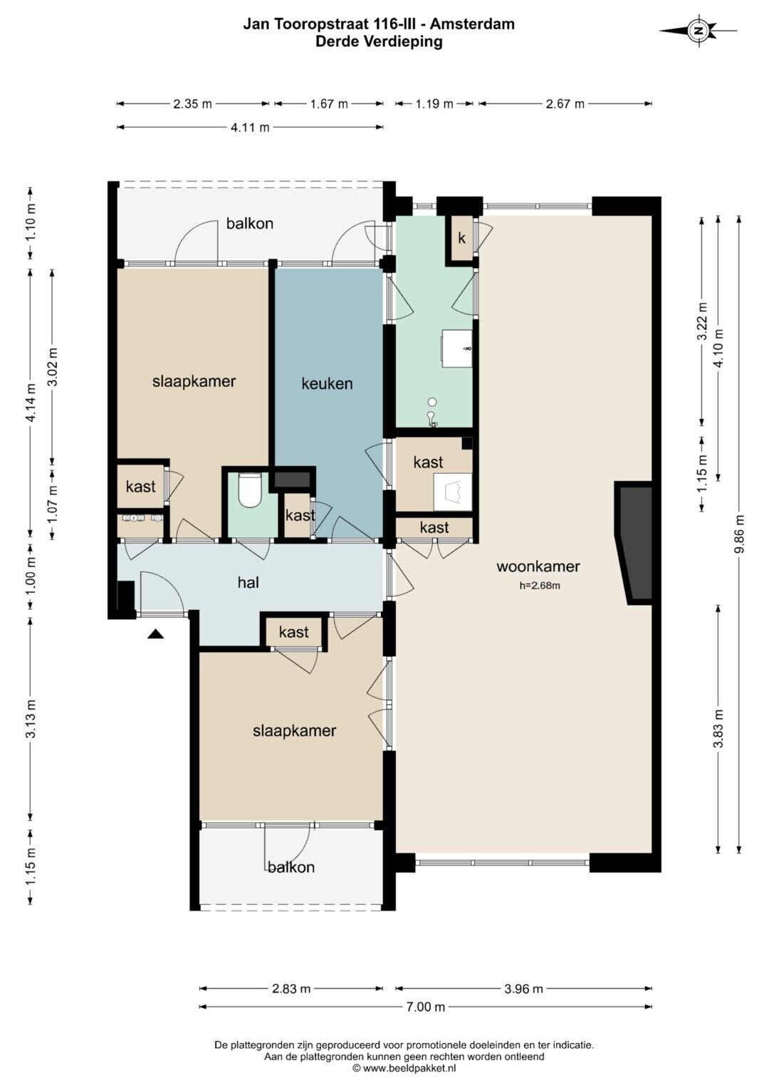 Appartement te koop: Jan Tooropstraat 116-3, Amsterdam