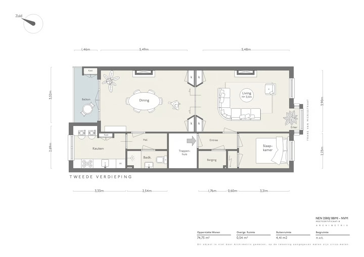 Appartement te koop: Frans Van Mierisstraat 99-2, Amsterdam