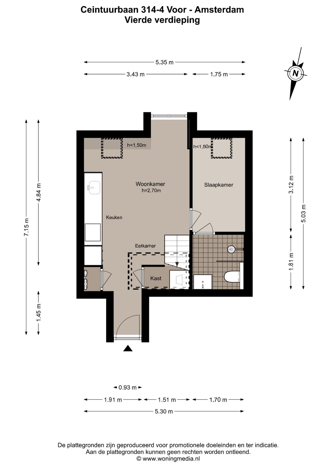 Studio te koop: Ceintuurbaan 314-4B, Amsterdam