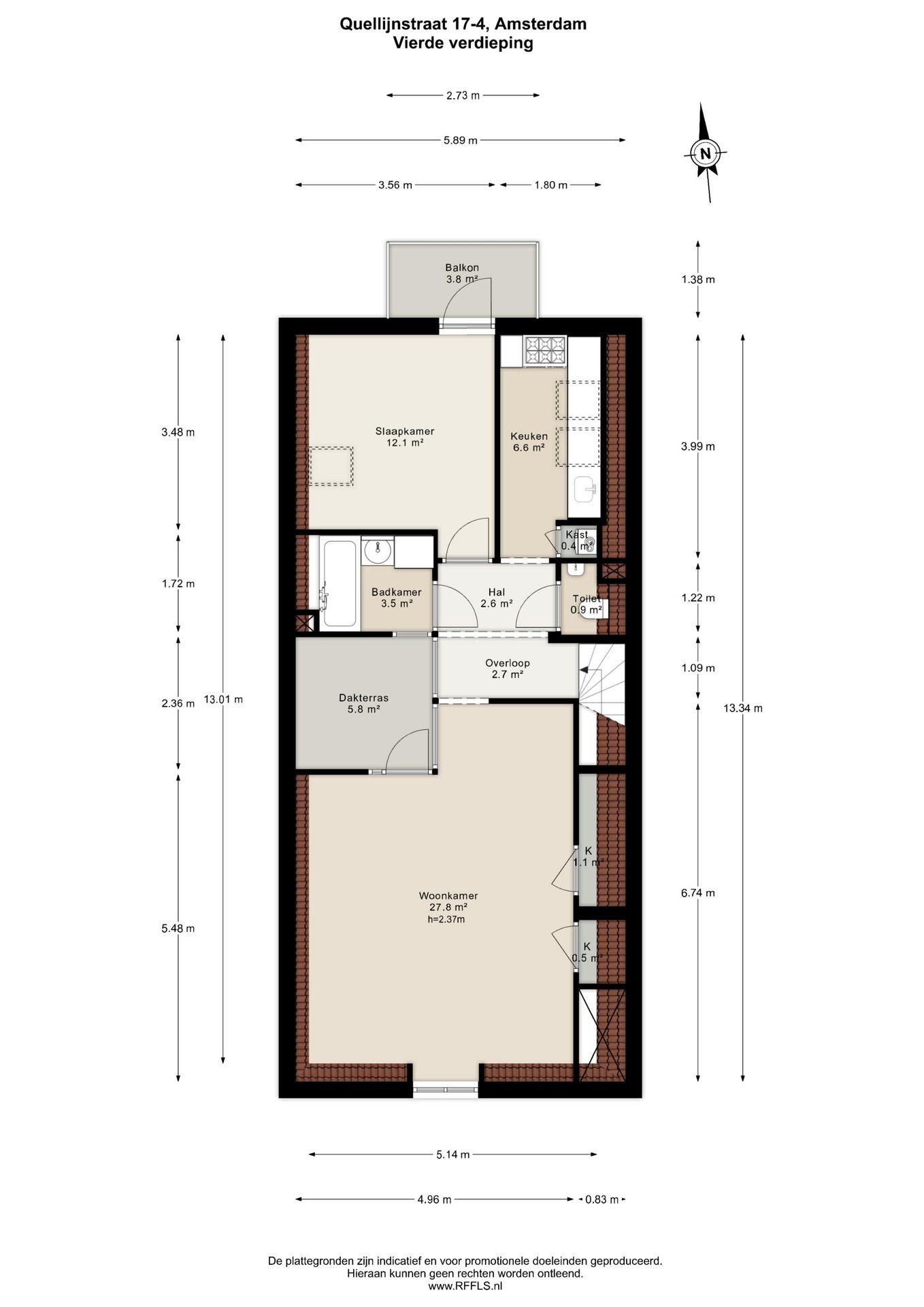Appartement te koop: Quellijnstraat 17-4, Amsterdam