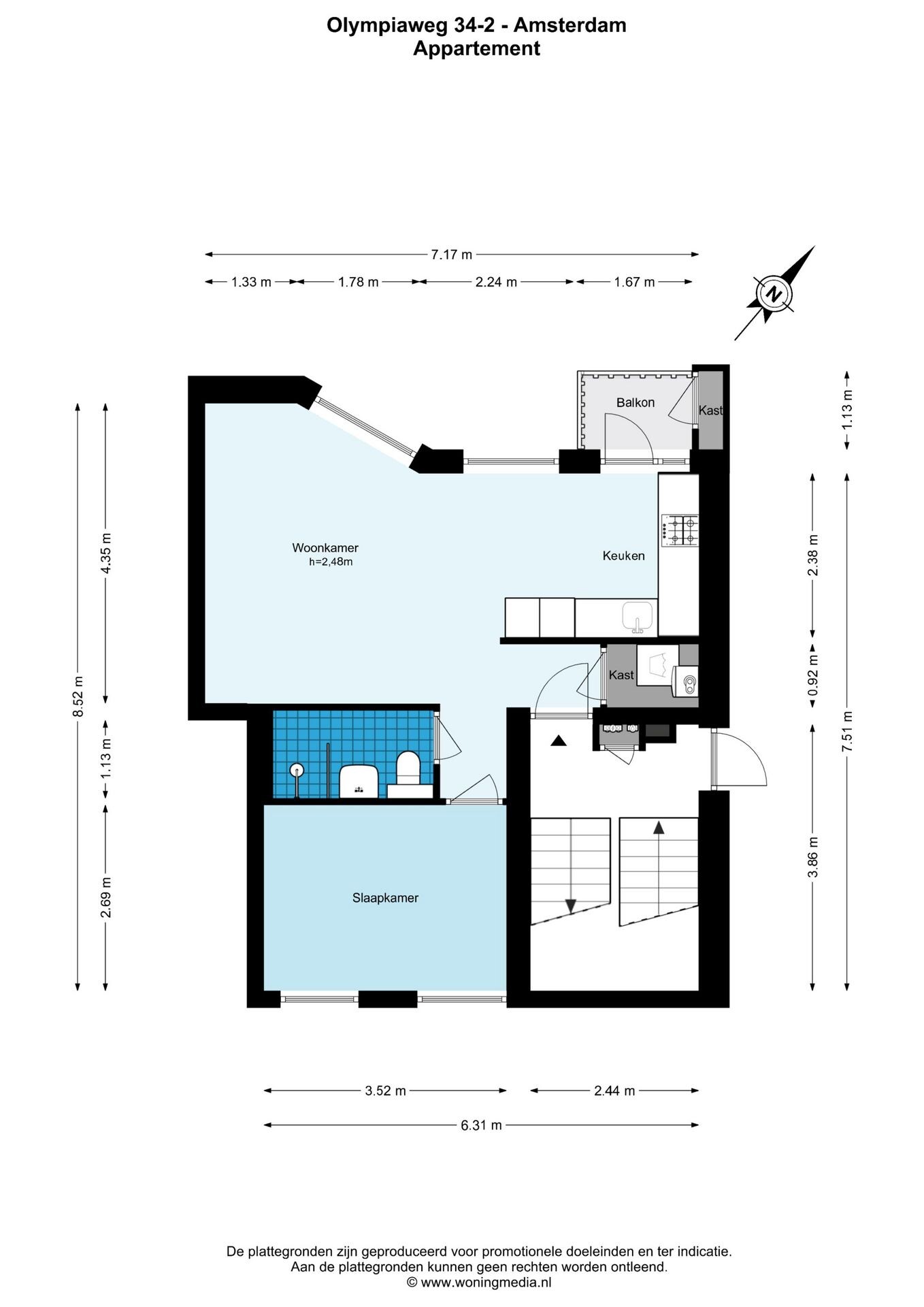 Studio te koop: Olympiaweg 34-2, Amsterdam