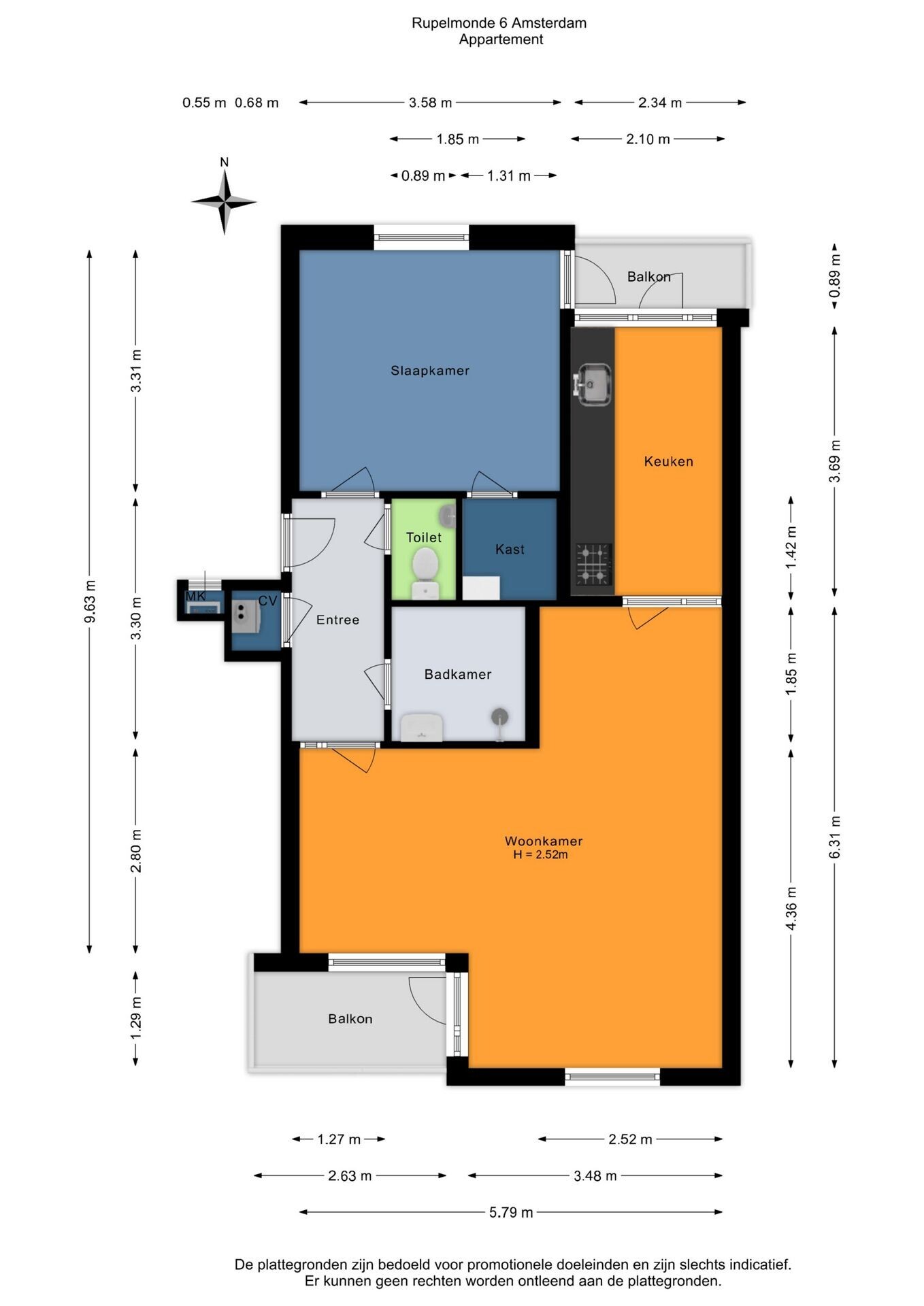 Appartement te koop: Rupelmonde 6, Amsterdam
