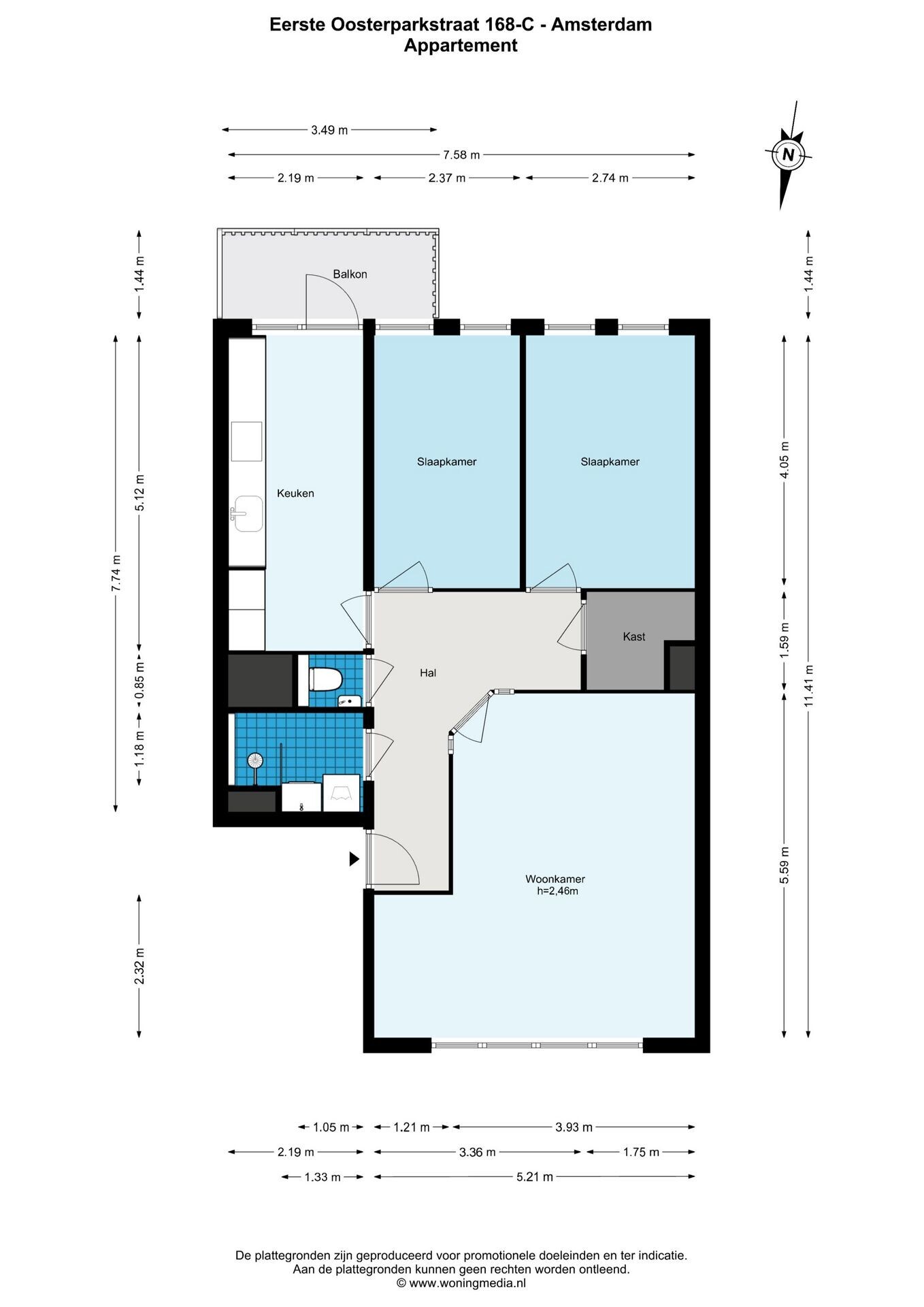 Appartement te koop: Eerste Oosterparkstraat 168C, Amsterdam