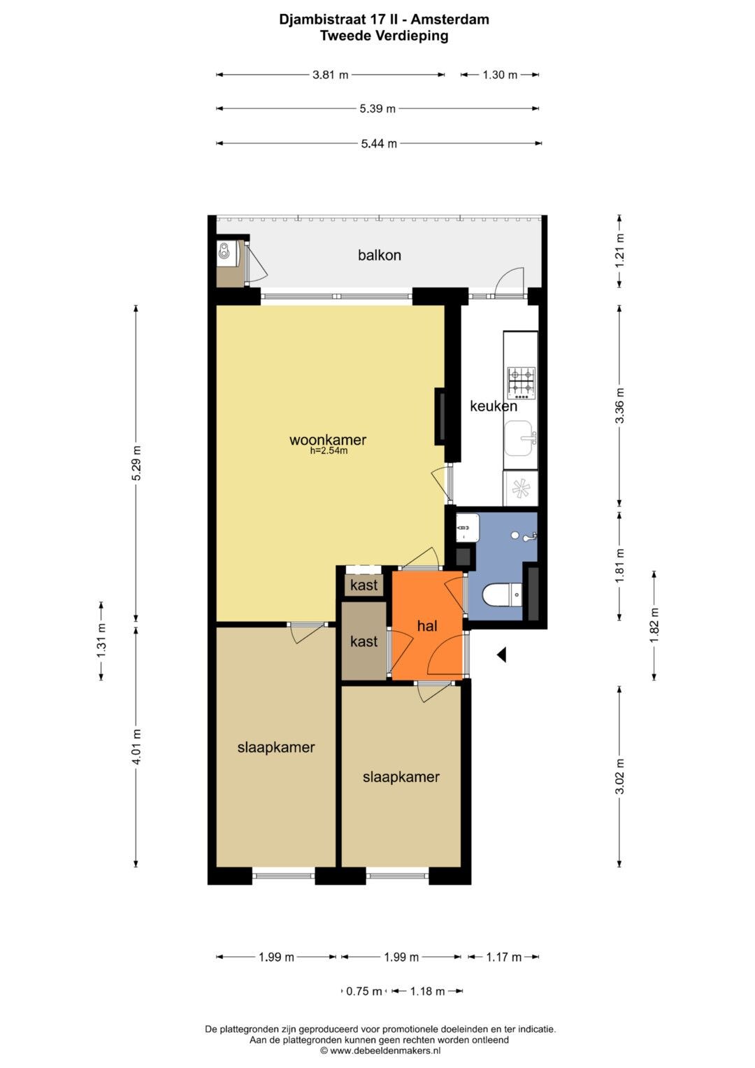 Appartement te koop: Djambistraat 17-2, Amsterdam