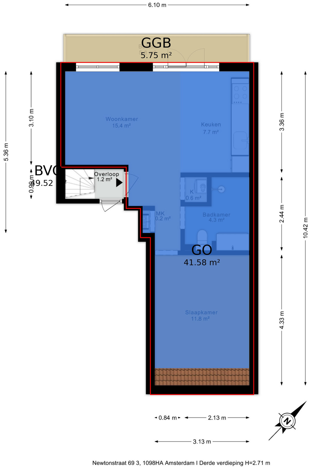 Studio te koop: Newtonstraat 69-3, Amsterdam