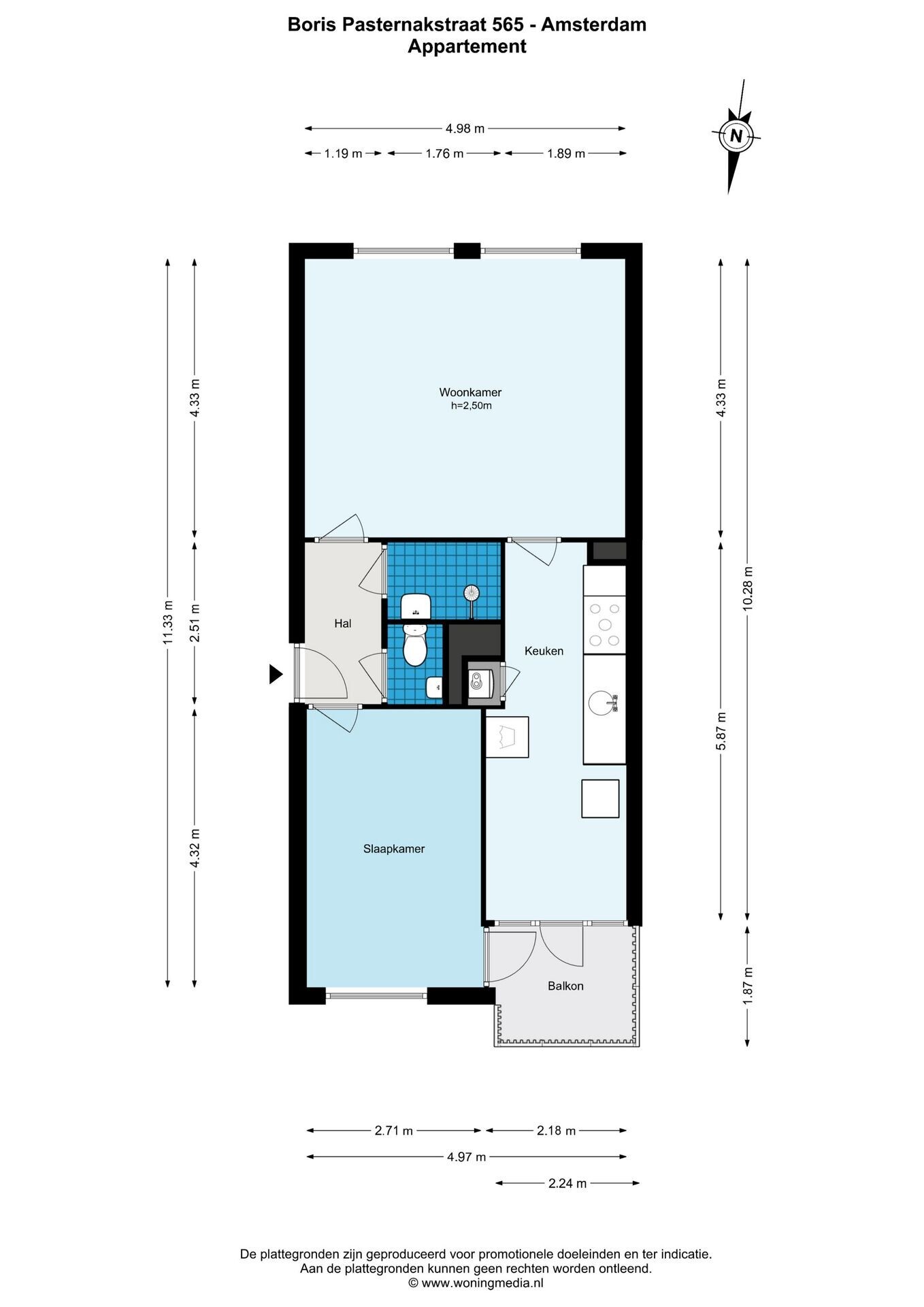 Appartement te koop: Boris Pasternakstraat 565, Amsterdam