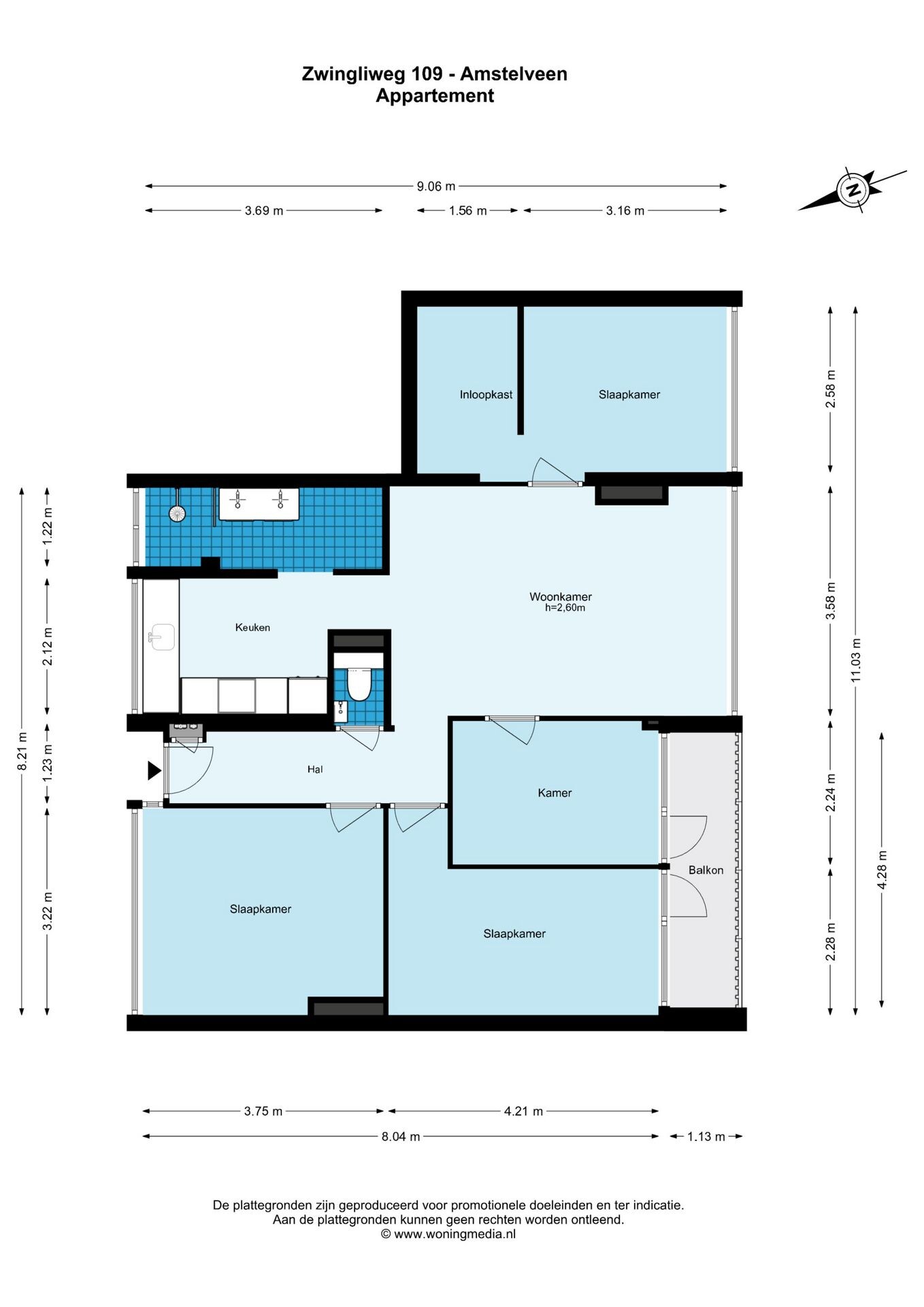 Appartement te koop: Zwingliweg 109, Amstelveen