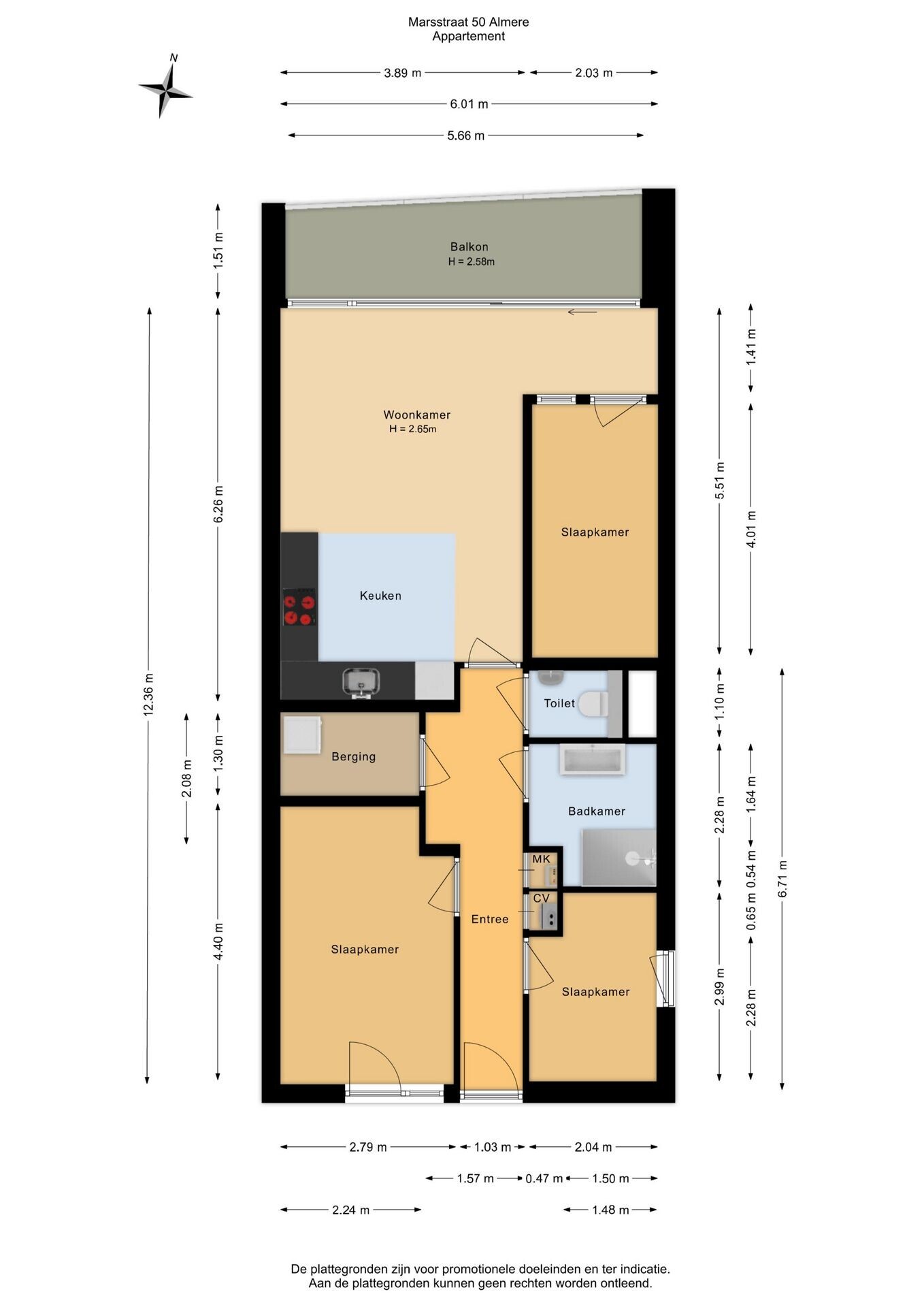 Appartement te koop: Marsstraat 50, Almere