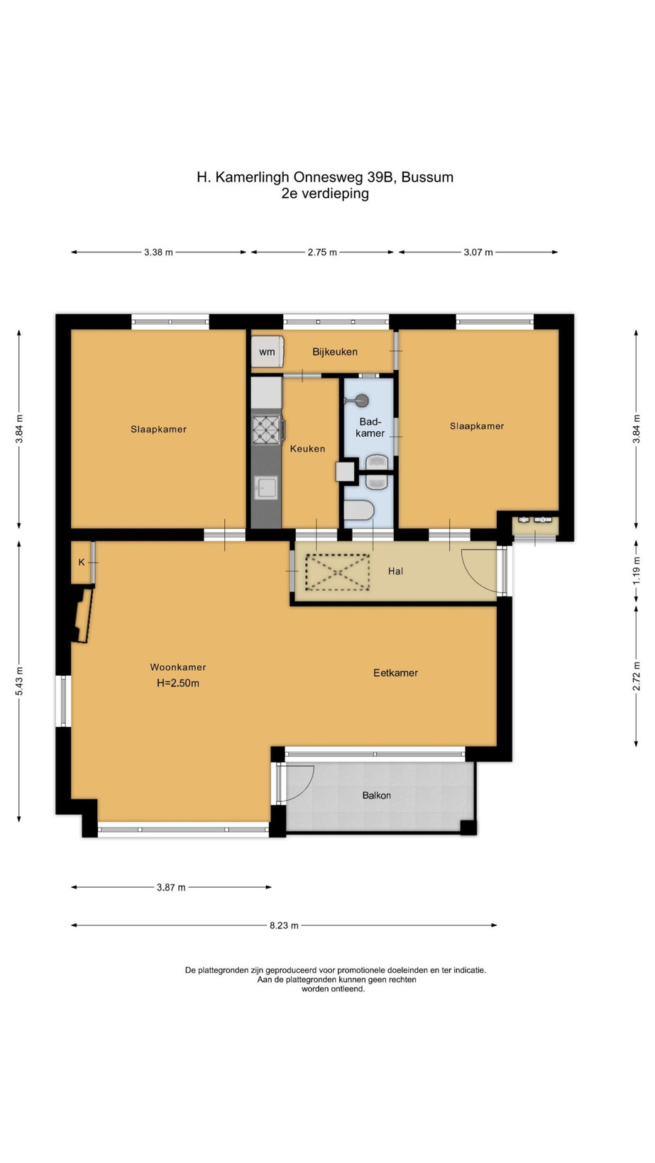 Appartement te koop: H. Kamerlingh Onnesweg 39B, Bussum