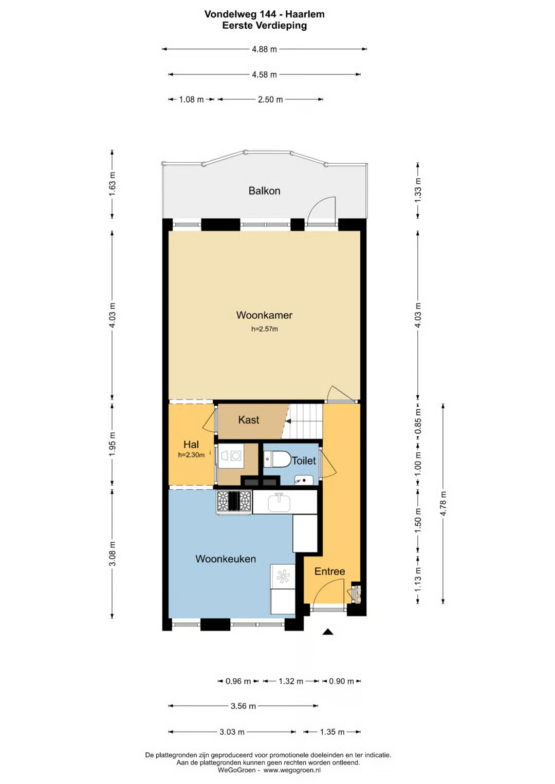 Appartement te koop: Vondelweg 144, Haarlem