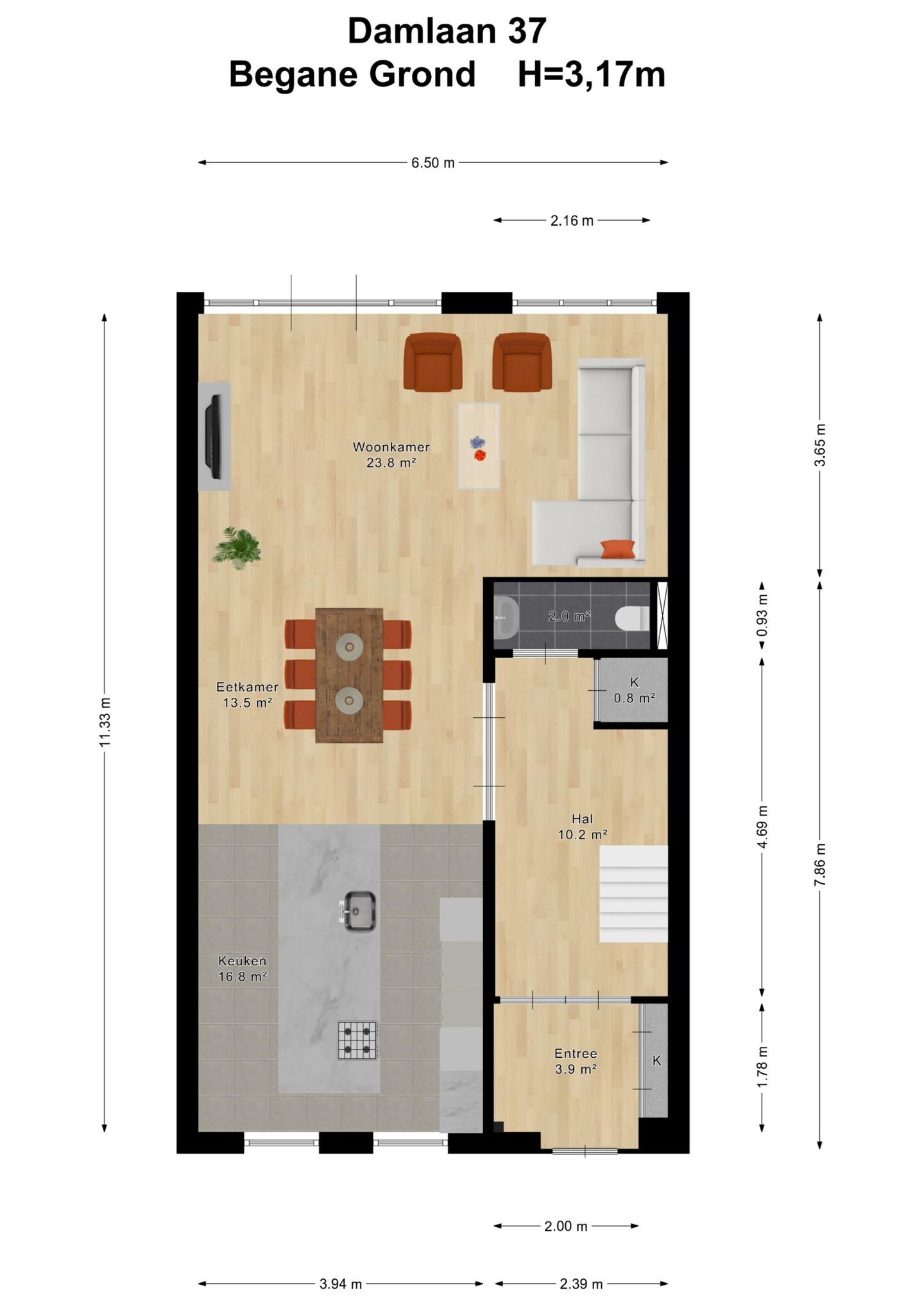 Tussenwoning te koop: Damlaan 37, Leidschendam