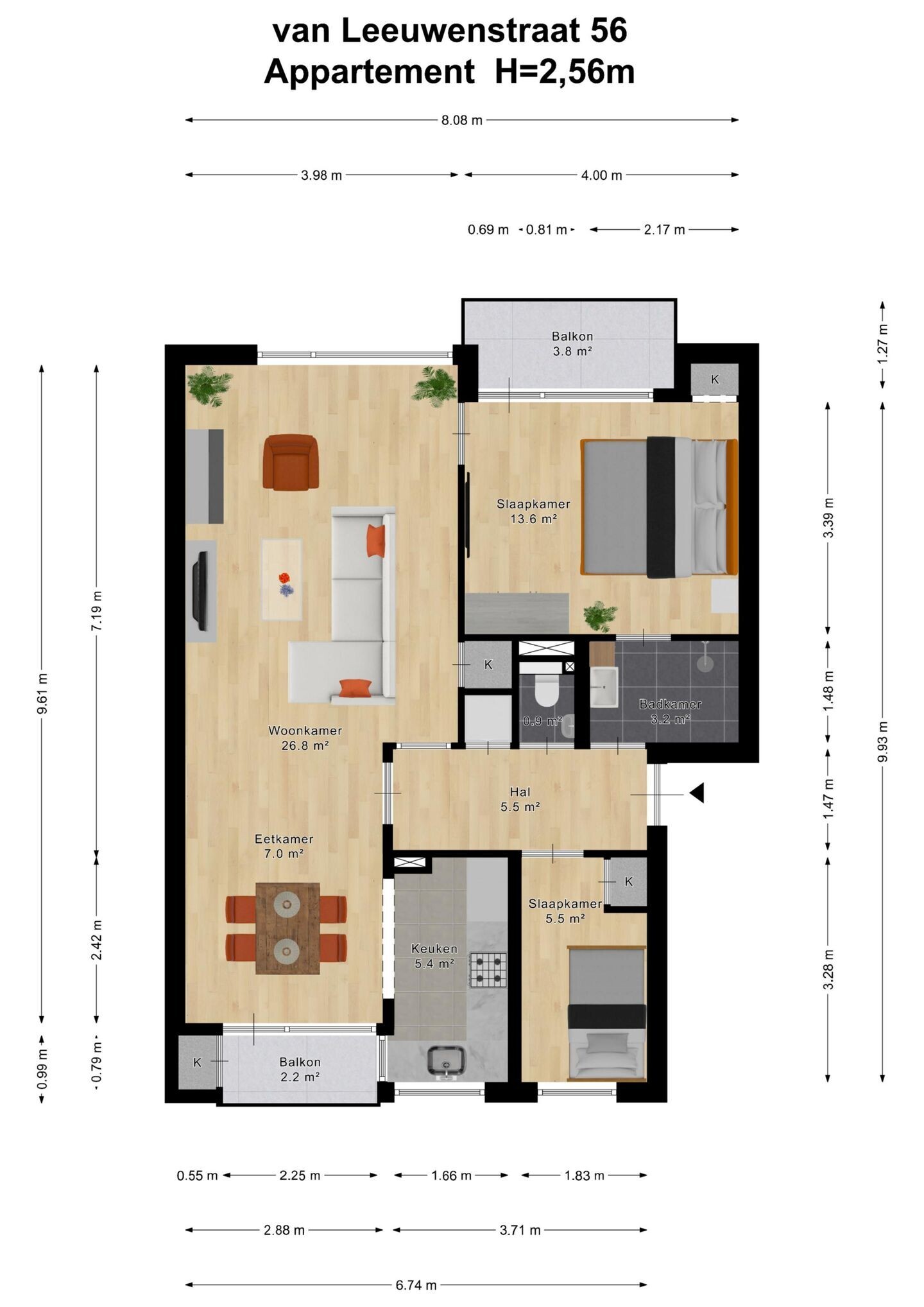 Appartement te koop: van Leeuwenstraat 56, Voorburg