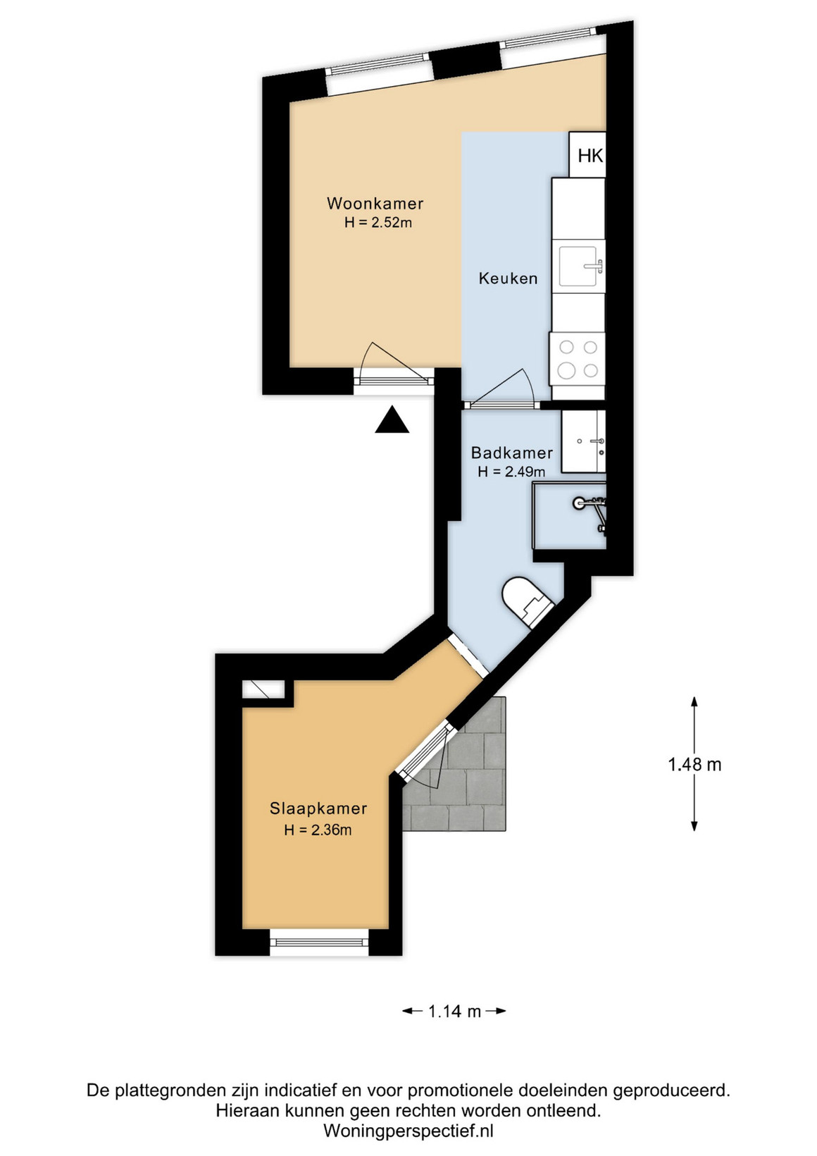 Studio te koop: Haarlemmerstraat 196B, Leiden