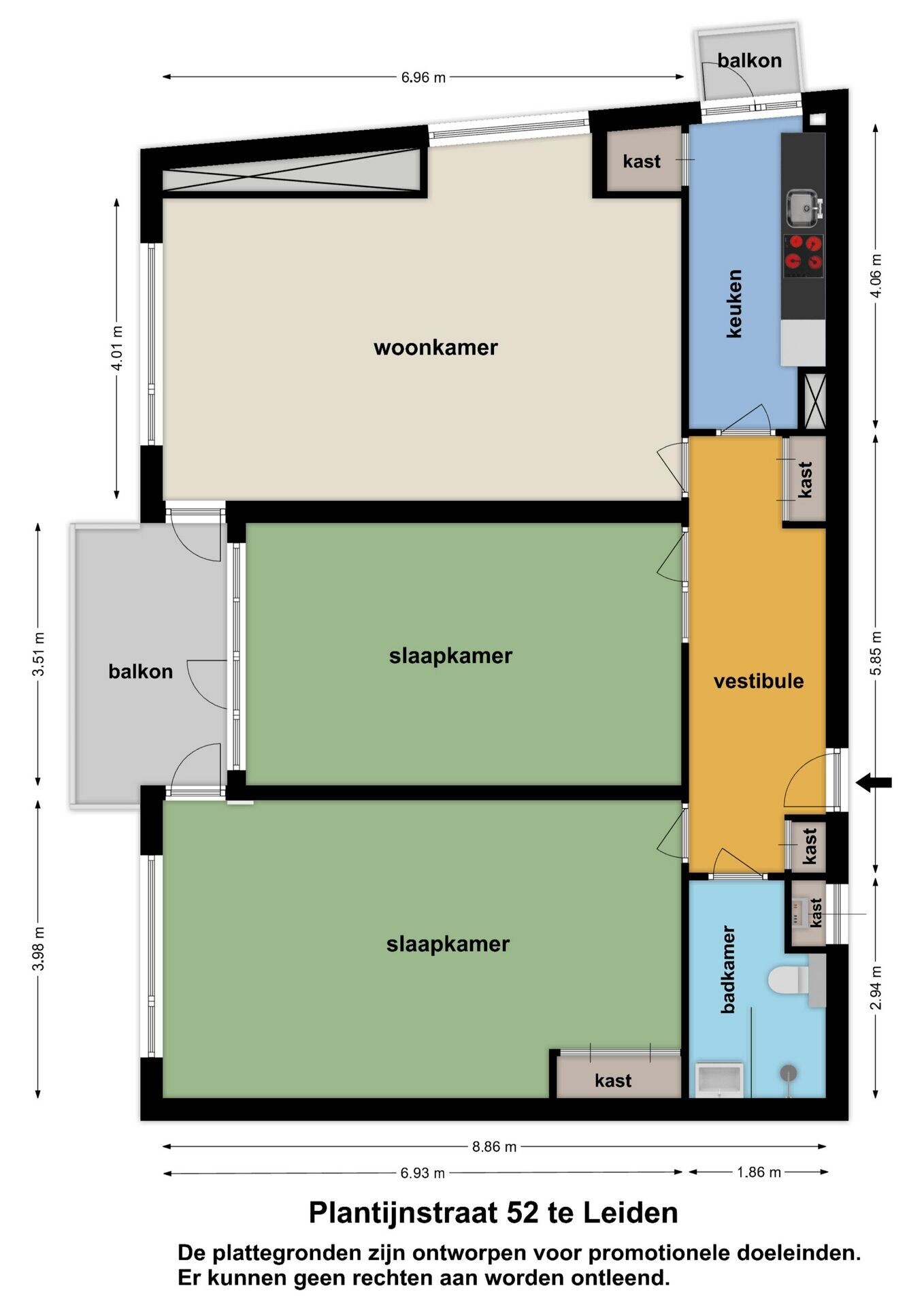 Appartement te koop: Plantijnstraat 52, Leiden