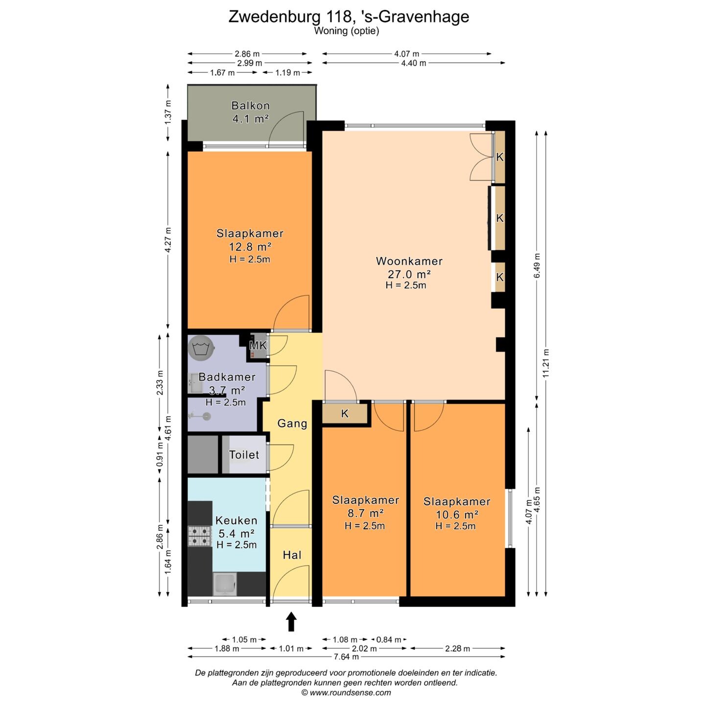 Appartement te koop: Zwedenburg 118, 'S-Gravenhage