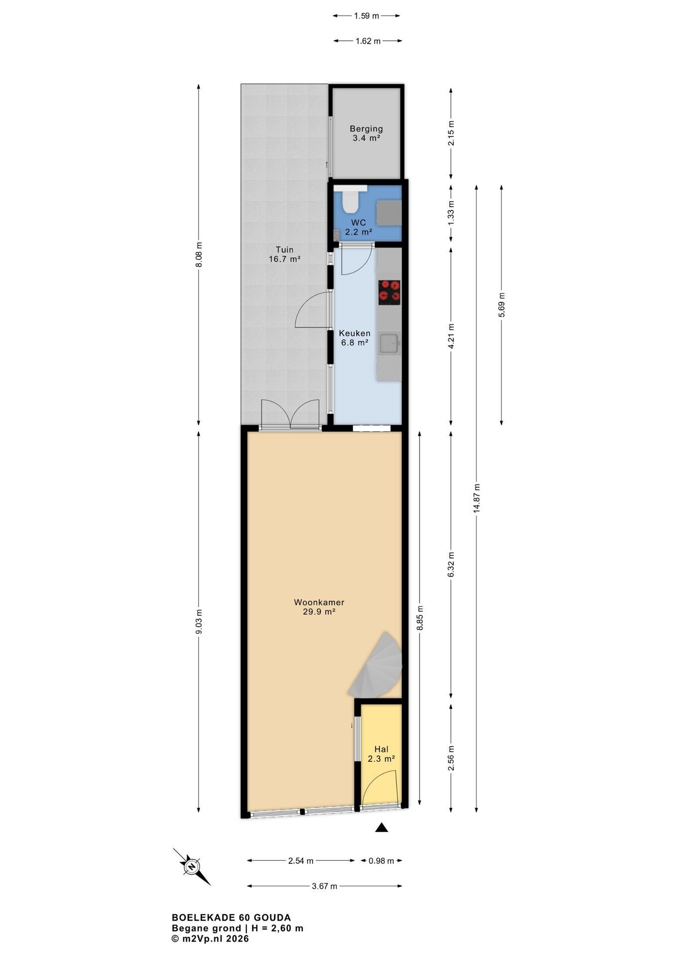 Tussenwoning te koop: Boelekade 60, Gouda