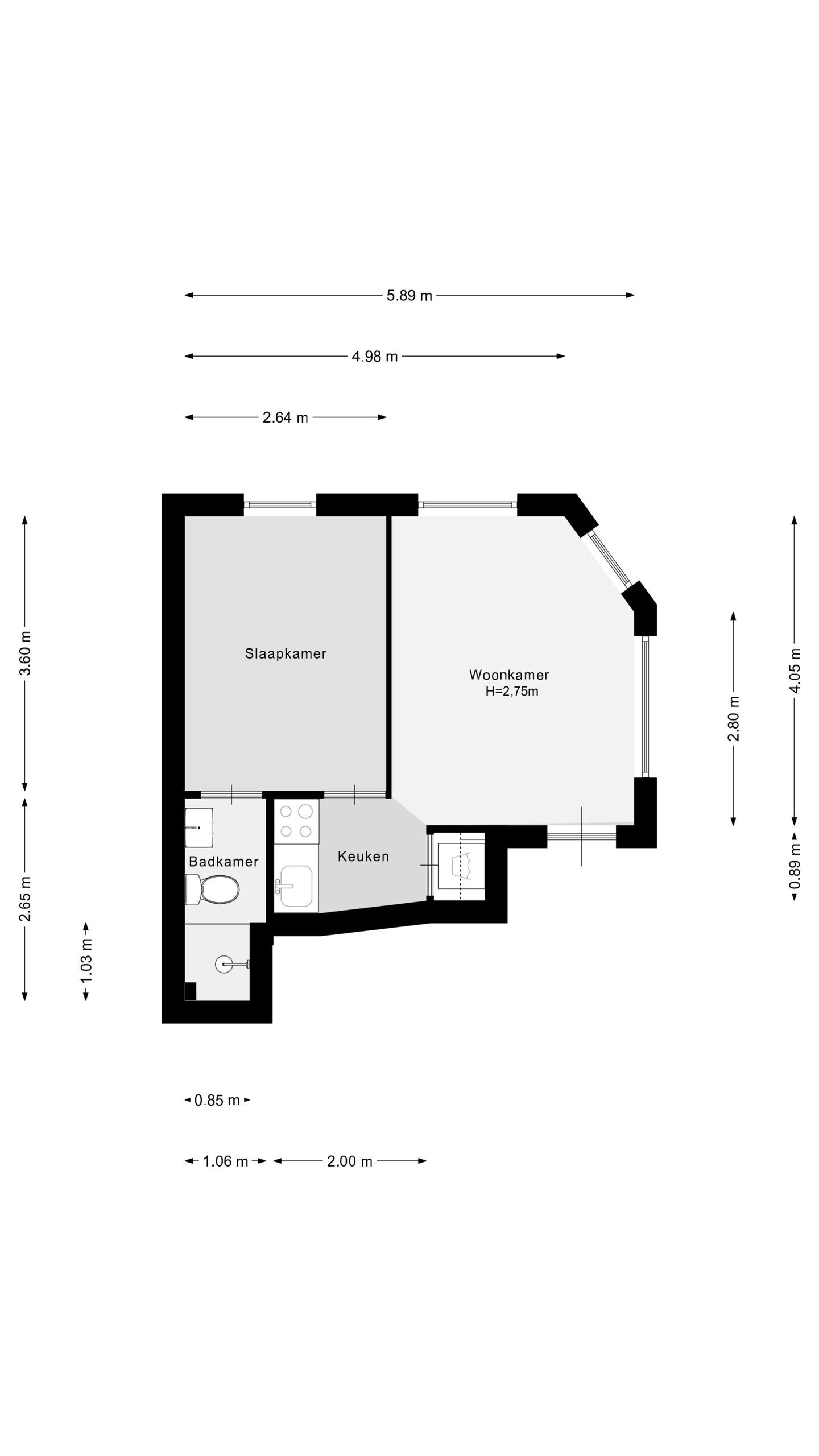 Studio te koop: Geervlietsestraat 2A, Schiedam