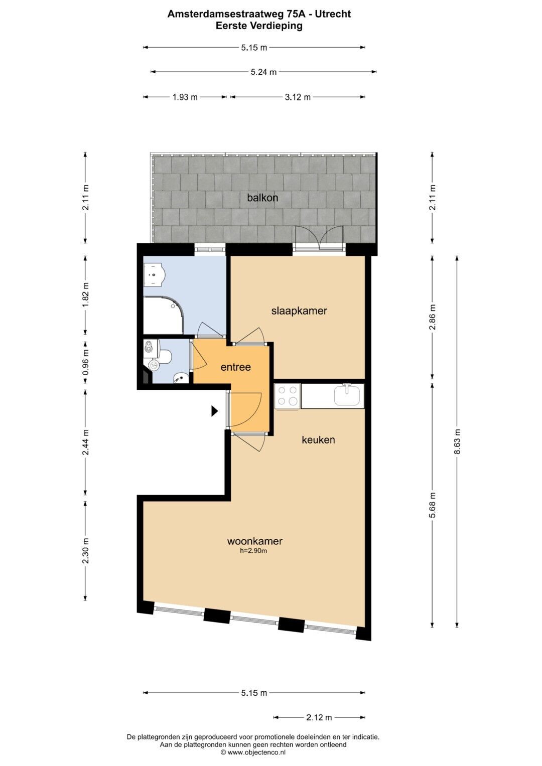 Studio te koop: Amsterdamsestraatweg 75A, Utrecht