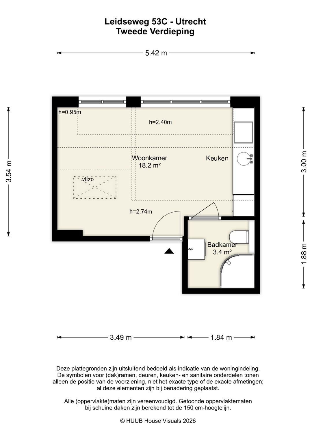 Studio te koop: Leidseweg 53C, Utrecht