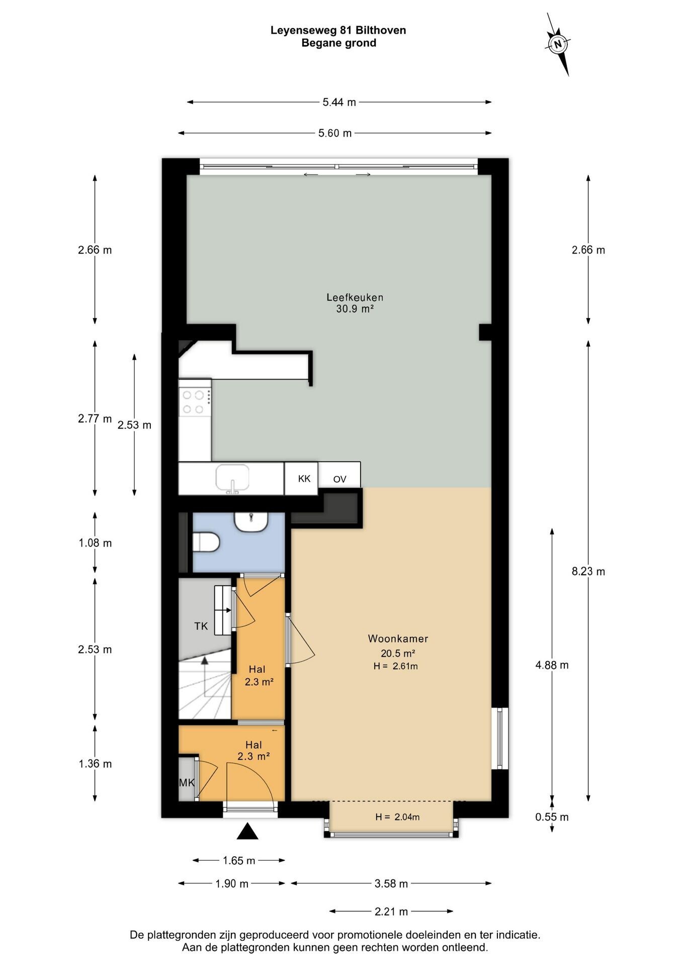 Tussenwoning te koop: Leyenseweg 81, Bilthoven