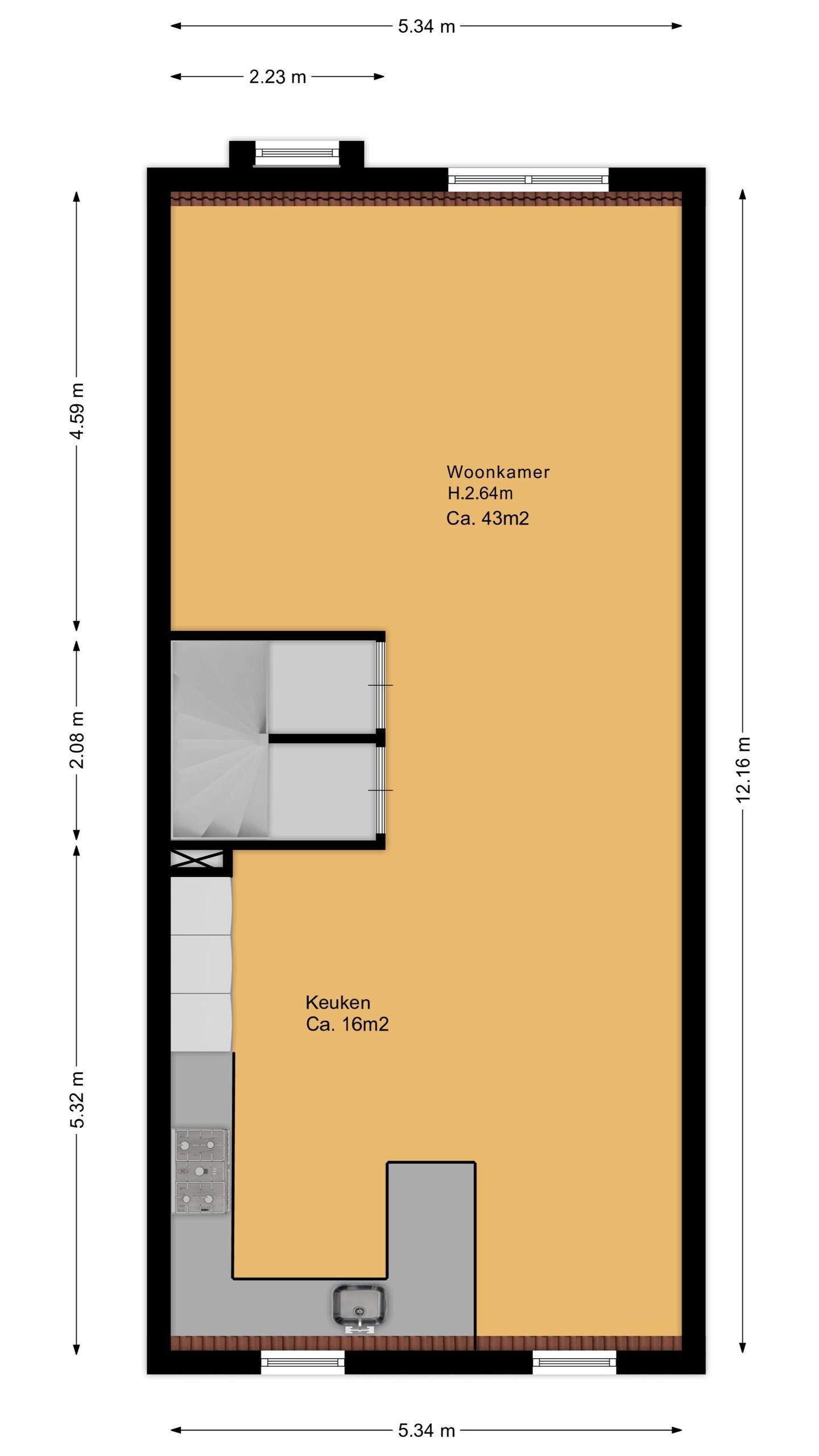 Tussenwoning te koop: Hoofdstraat 100B, Driebergen-Rijsenburg