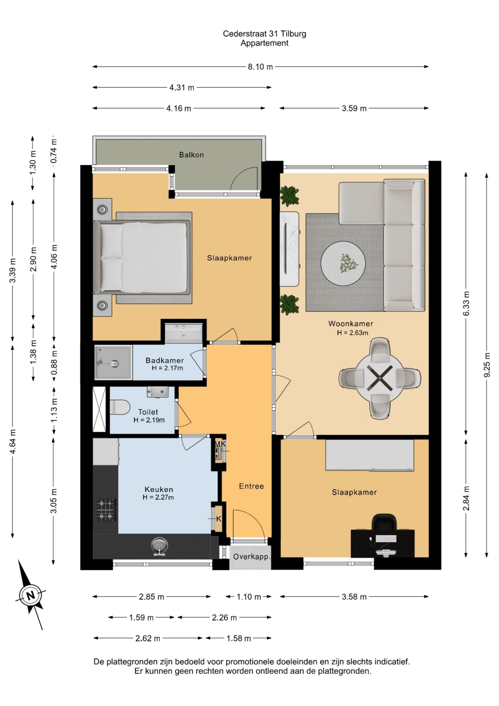 Appartement te koop: Cederstraat 31, Tilburg