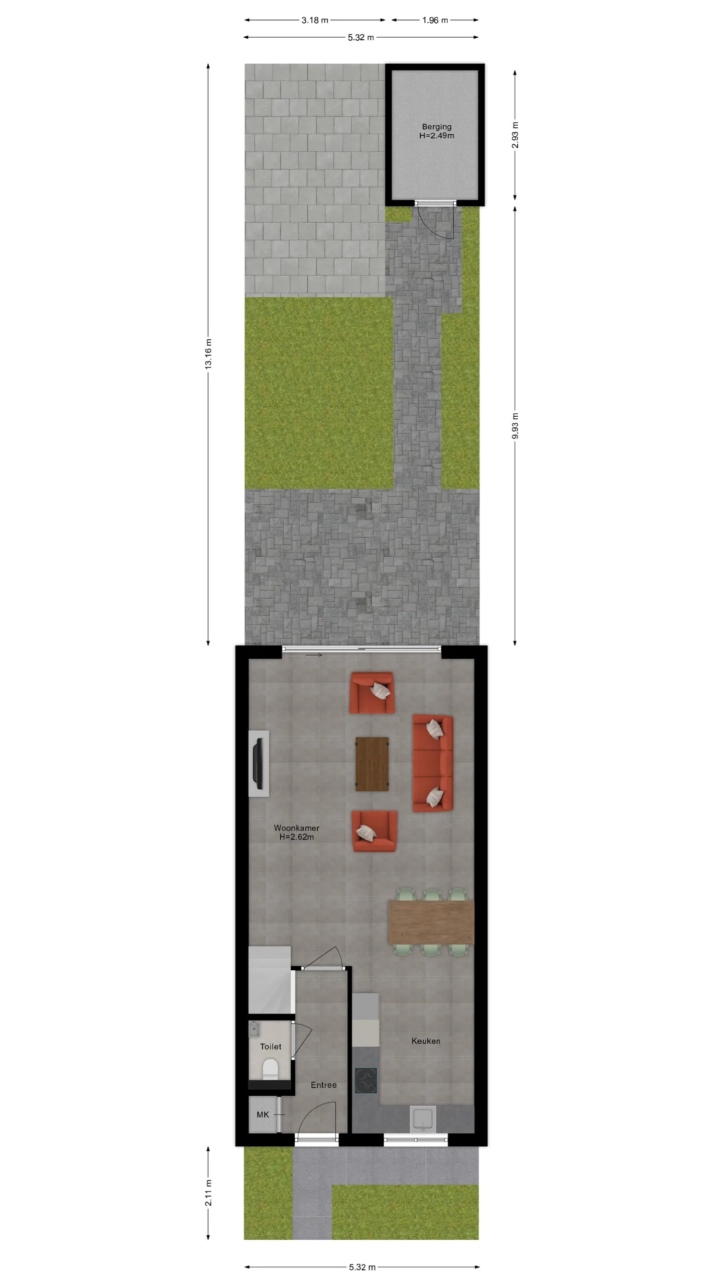 Tussenwoning te koop: Baronesstraat 13, Grave