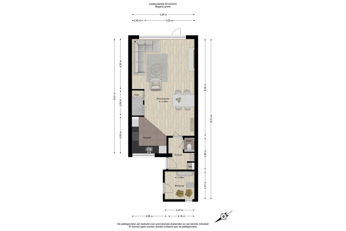 Tussenwoning te koop: Lieshoutstraat 59, Arnhem