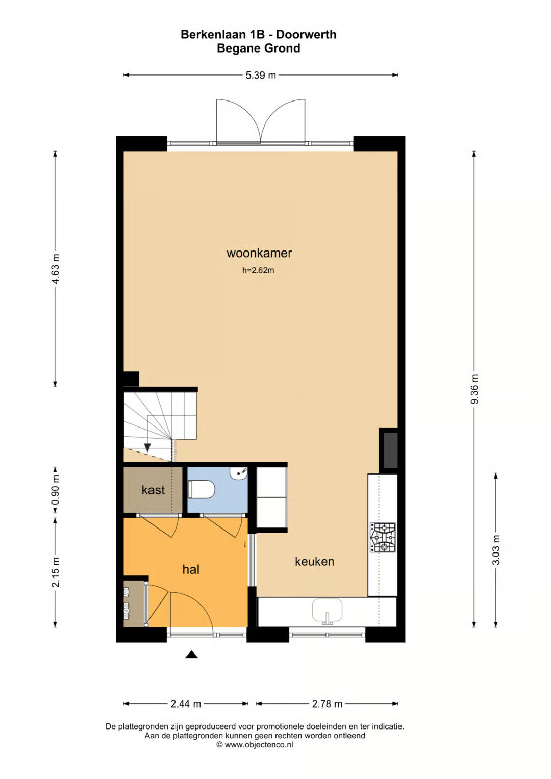 Tussenwoning te koop: Berkenlaan 1B, Doorwerth