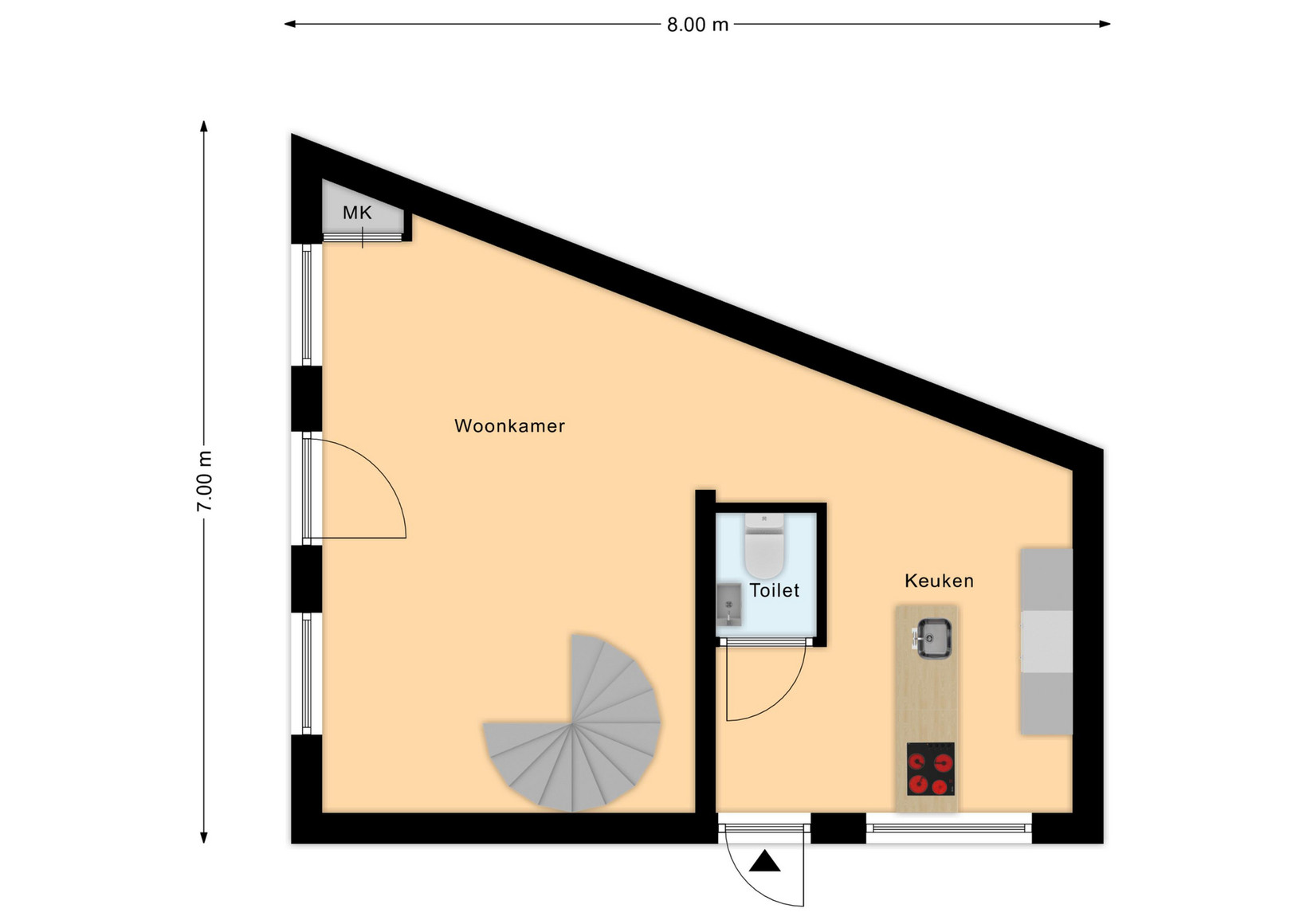 Vrijstaande woning te koop: Kortestraat 2C, Oldenzaal